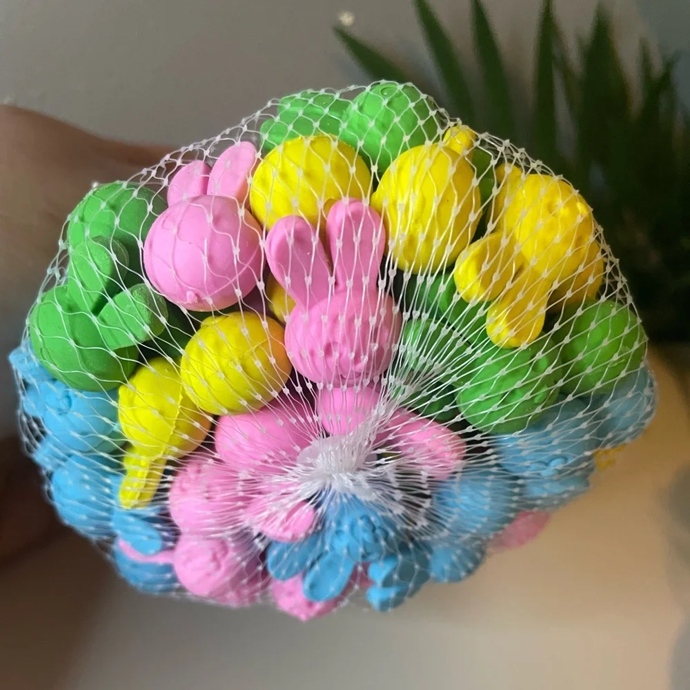 Erasers - 72 count Multicolor,Bunny & Egg, School supplies, Easter Basket
